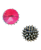 Neva Nude Burlesque Bowser Spike Pleather Reusable Silicone Pasties - Silver/Black