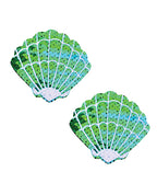 Neva Nude Sequins Sea Shells Under the Sea Pasties - Green/Blue