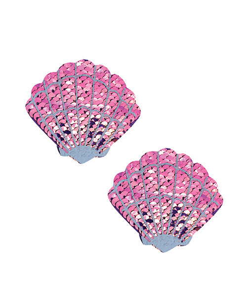 Neva Nude Sequin Mermaid Shell Pasties - Iridescent Pink