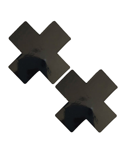 Neva Nude Dom Status Wet Vinyl X Pasties - Black