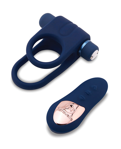 Nu Sensuelle Silicone Remote Control XLR8 Turbo Boost Bullet Ring - Navy