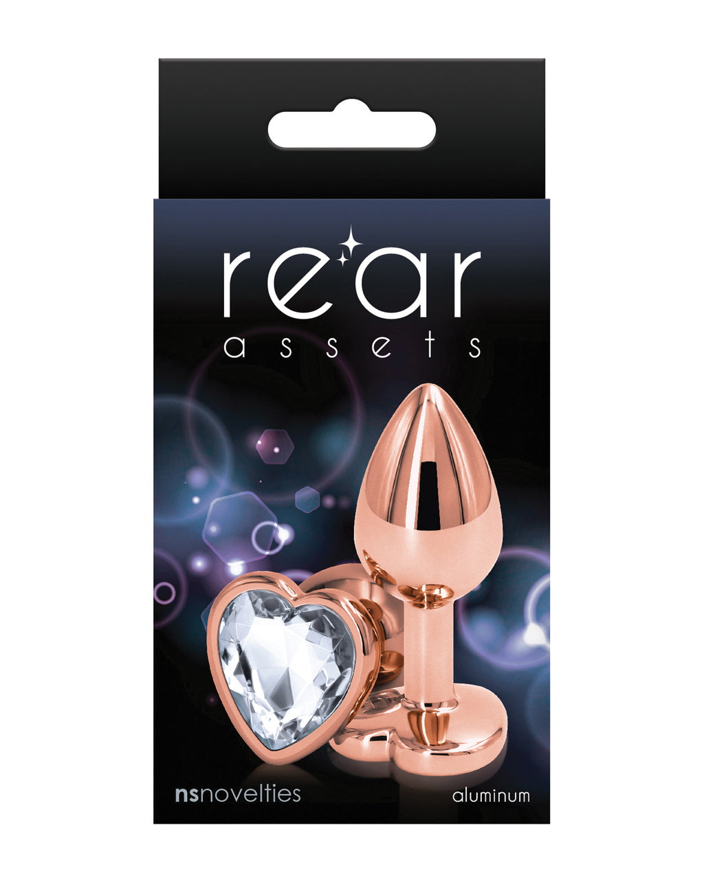 Rear Assets Rose Gold Heart - Clear