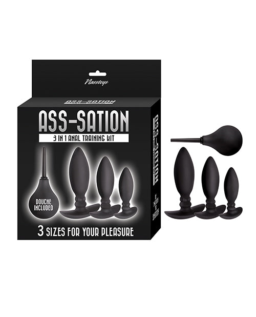 Ass - sation 3 - in - 1 Training Kit Douche Included - Black