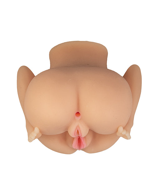 2 Girls and 3 Holes Self Lubricating Masturbator - White for Penis
