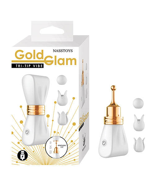 Gold Glam Tri - Tip Vibe - White