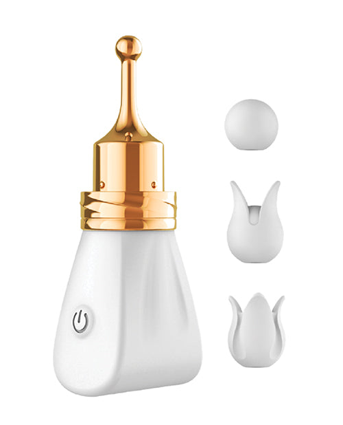 Gold Glam Tri - Tip Vibe - White