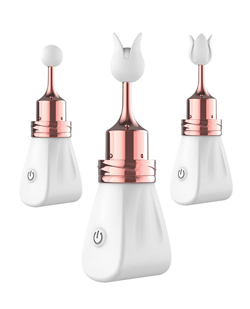 Gold Glam Tri - Tip Vibe - White