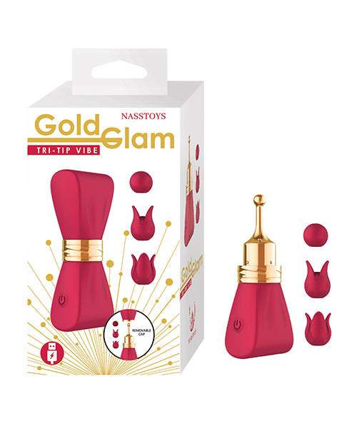 Gold Glam Tri - Tip Vibe - Red