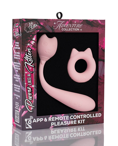 Natalie's Toy Box Purrs Like A Kitten App &amp; Remote Controlled Pleasure Kit - Pink