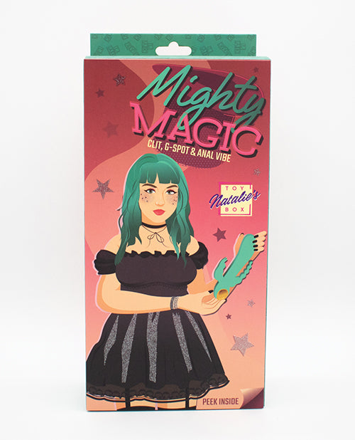 Natalie' Toy Box Mighty Magic Clit, G - Spot & Anal Vibrator - Aqua