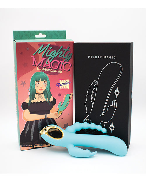 Natalie' Toy Box Mighty Magic Clit, G - Spot & Anal Vibrator - Aqua
