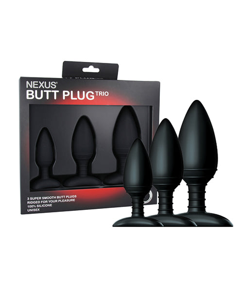 Nexus Butt Plug Trio Set 3 Solid Silicone Butt Plugs