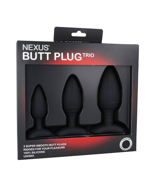 Nexus Butt Plug Trio Set 3 Solid Silicone Butt Plugs