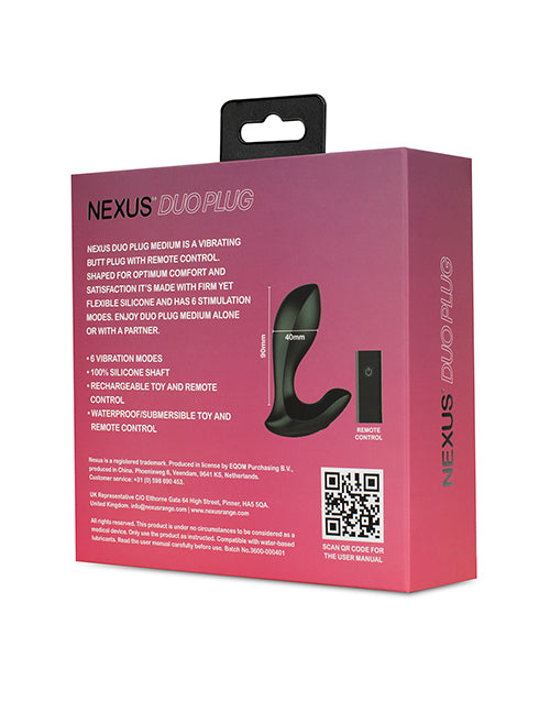 Nexus DUO Plug - Vibrating Butt Plug w/Remote Control