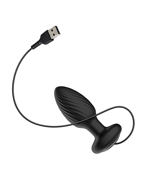 Nexus Tornado Rotating & Vibrating Butt Plug w/Remote - Black
