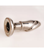 Cristal Black Opal Anal Glass Dildo Vibe - Gun Metal