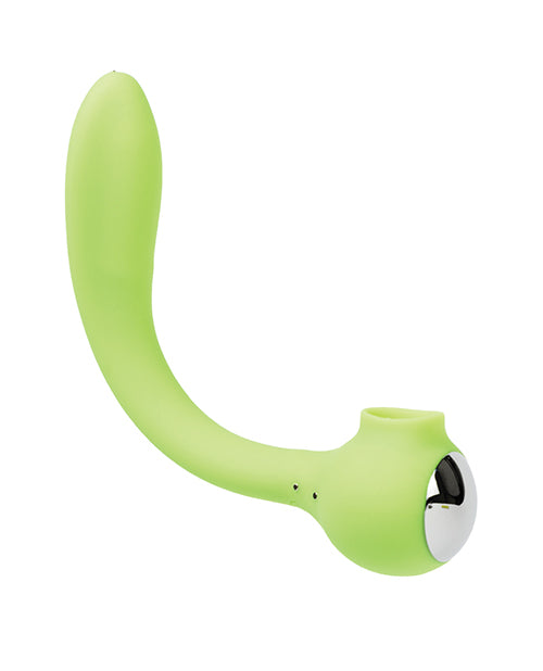 Space Lunar Licker Bendable Clitoral & G - Spot Vibe - Neon Green