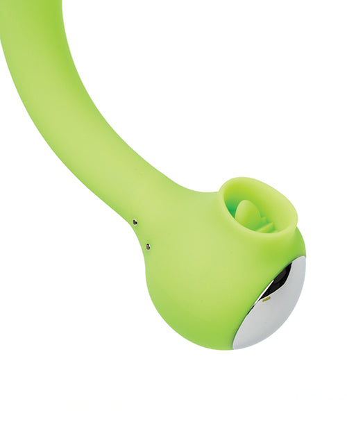 Space Lunar Licker Bendable Clitoral & G - Spot Vibe - Neon Green