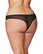 Crotchless Thong w/Pearls Black