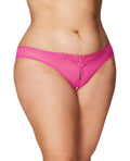 Crotchless Thong w/Pearls Hot Pink