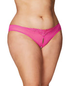 Crotchless Thong w/Pearls Hot Pink