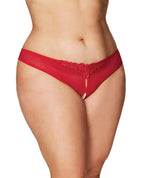 Crotchless Thong w/Pearls Red