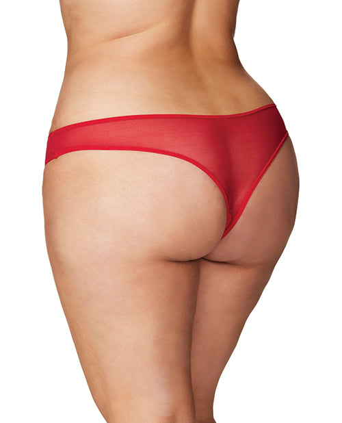 Crotchless Thong w/Pearls Red