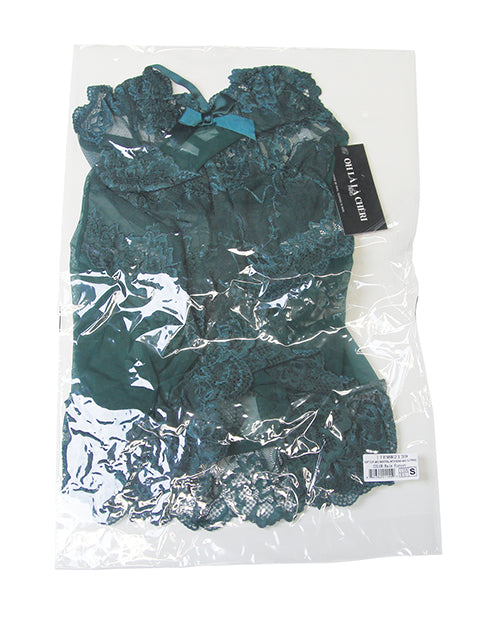 Valentine Lacey Babydoll w/G - String - Green