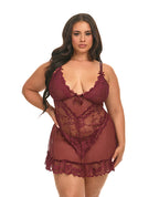 Valentine Lace Babydoll w/Bows & G - Sting - Zinfandel