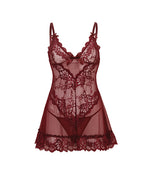 Valentine Lace Babydoll w/Bows & G - Sting - Zinfandel