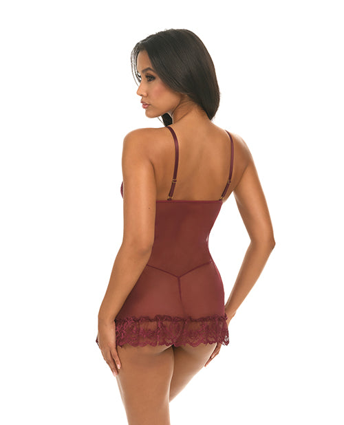 Valentine Lace Babydoll w/Bows & G - Sting - Zinfandel