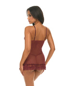 Valentine Lace Babydoll w/Bows & G - Sting - Zinfandel