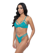 Raya Lace Underwire Bra w/Panty 2 pc Set - Beach Blue
