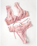 Beatriz Lace 2 pc Set w/Open Back - Pink