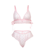 Julienne Soft Cup Heart Mesh 2 pc Set - Pink