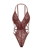 Lina Lace Halter Teddy - Zinfandel