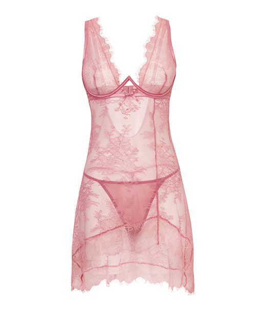 Beatriz Lace Babydoll w/Matching Panty - Pink