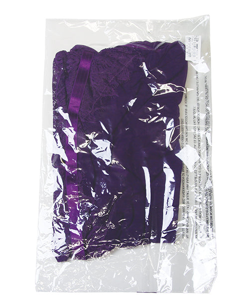 Kennedy Lace and Mesh Babydoll w/G - String 2 pc Set - Purple