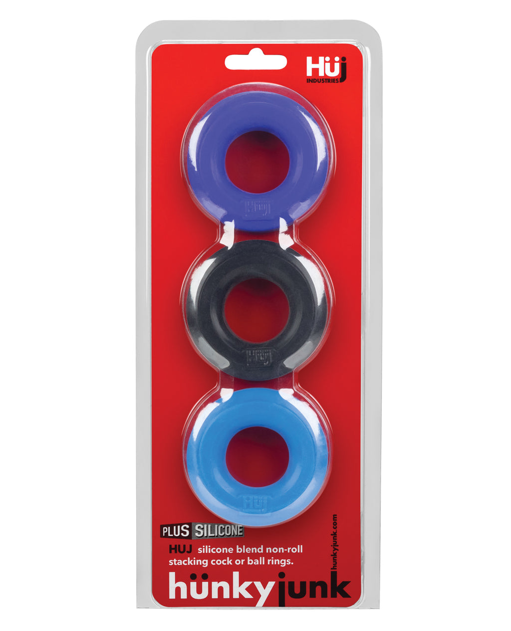 Hunky Junk C - Ring Multi Pack - Cobalt Pack of 3