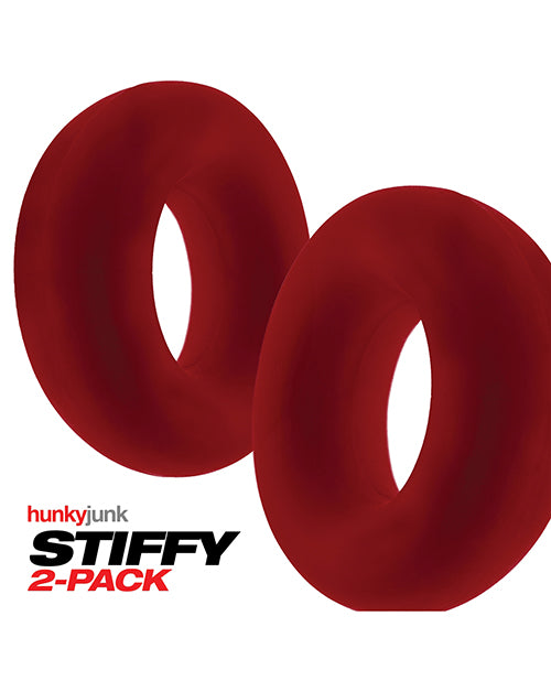 NO ETA Hunky Junk Stiffy 2 Pack Cockrings - Cherry Ice