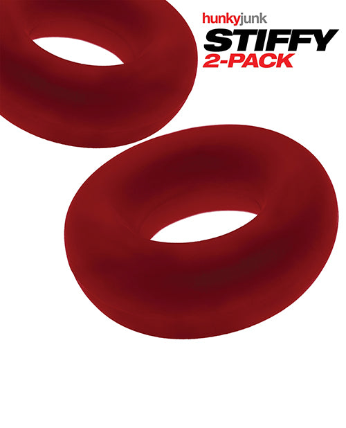 NO ETA Hunky Junk Stiffy 2 Pack Cockrings - Cherry Ice