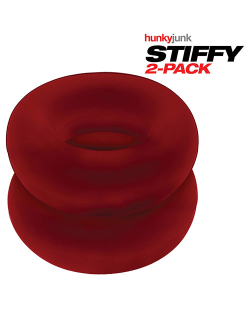NO ETA Hunky Junk Stiffy 2 Pack Cockrings - Cherry Ice