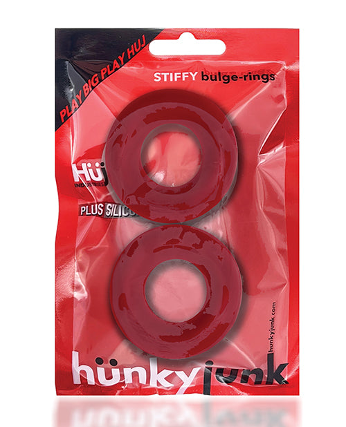 NO ETA Hunky Junk Stiffy 2 Pack Cockrings - Cherry Ice