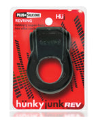 Hunky Junk Revring Cock Ring w/Vibe - Tar w/Red Vibe