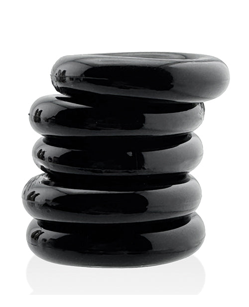 Hunky Junk Jacker 5 Pack Cockrings - Black