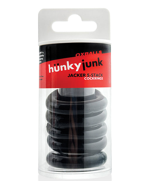 Hunky Junk Jacker 5 Pack Cockrings - Black