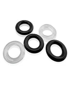 Hunky Junk Jacker 5 Pack Cockring - Clear/Black