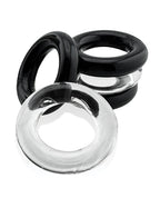 Hunky Junk Jacker 5 Pack Cockring - Clear/Black
