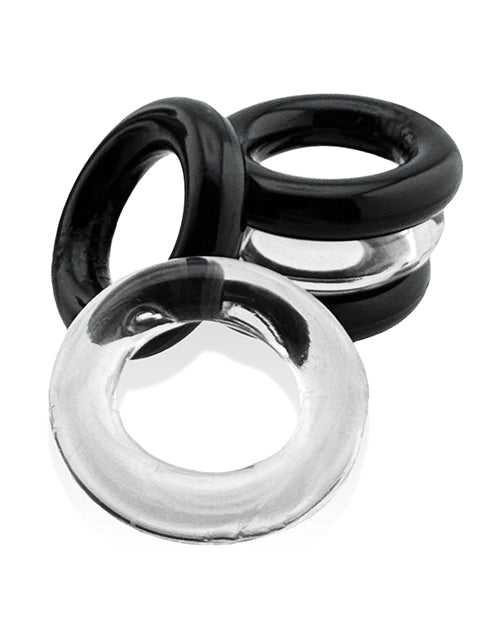 Hunky Junk Jacker 5 Pack Cockring - Clear/Black