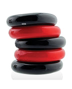 Hunky Junk Jacker 5 Pack Cockrings - Red/Black